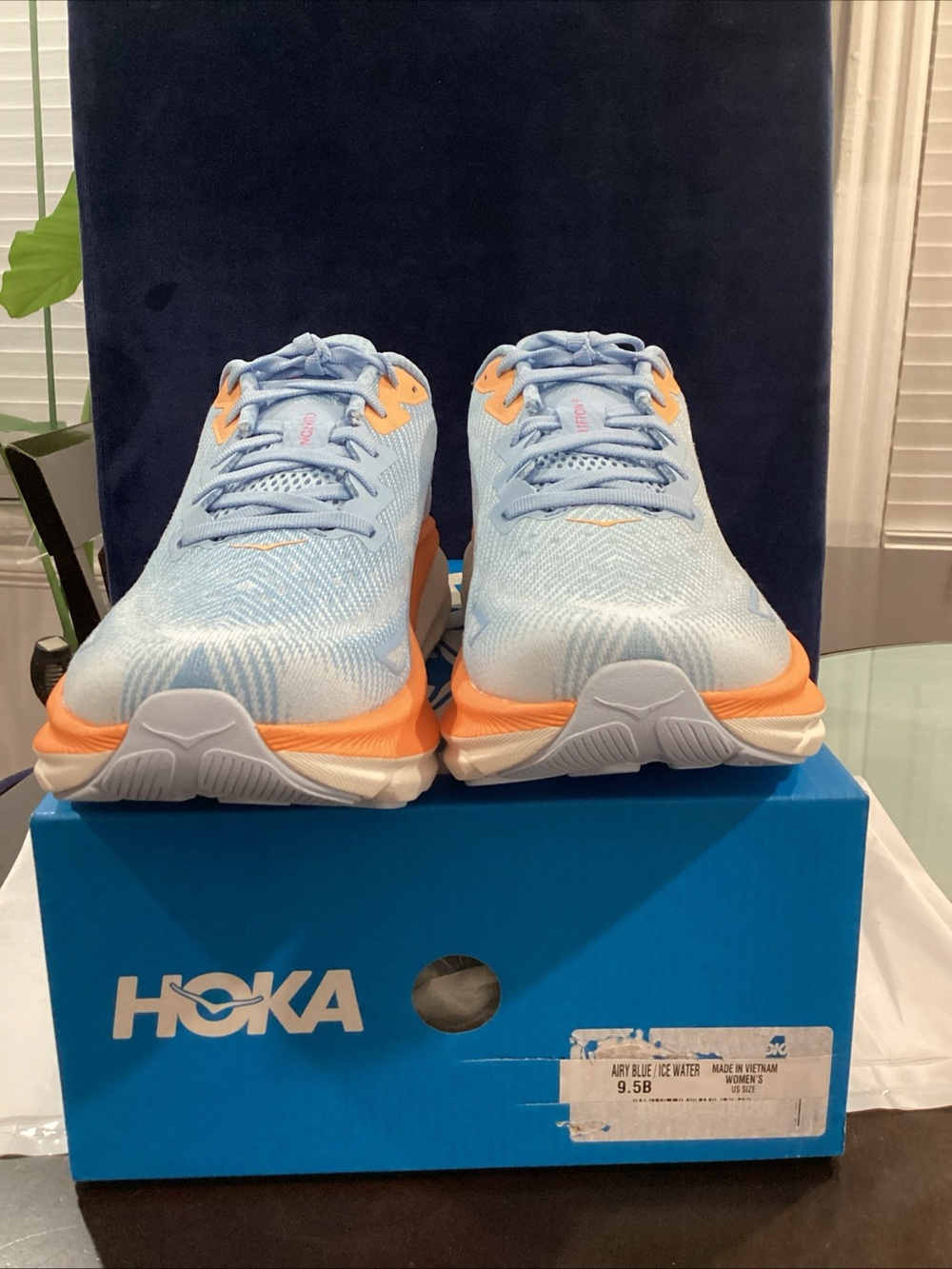 HOKA Clifton 9 Airy Blue Ice Water Women’s Running Shoes NWB Sizes 8.5B & 9.5B - Picture 1 of 8